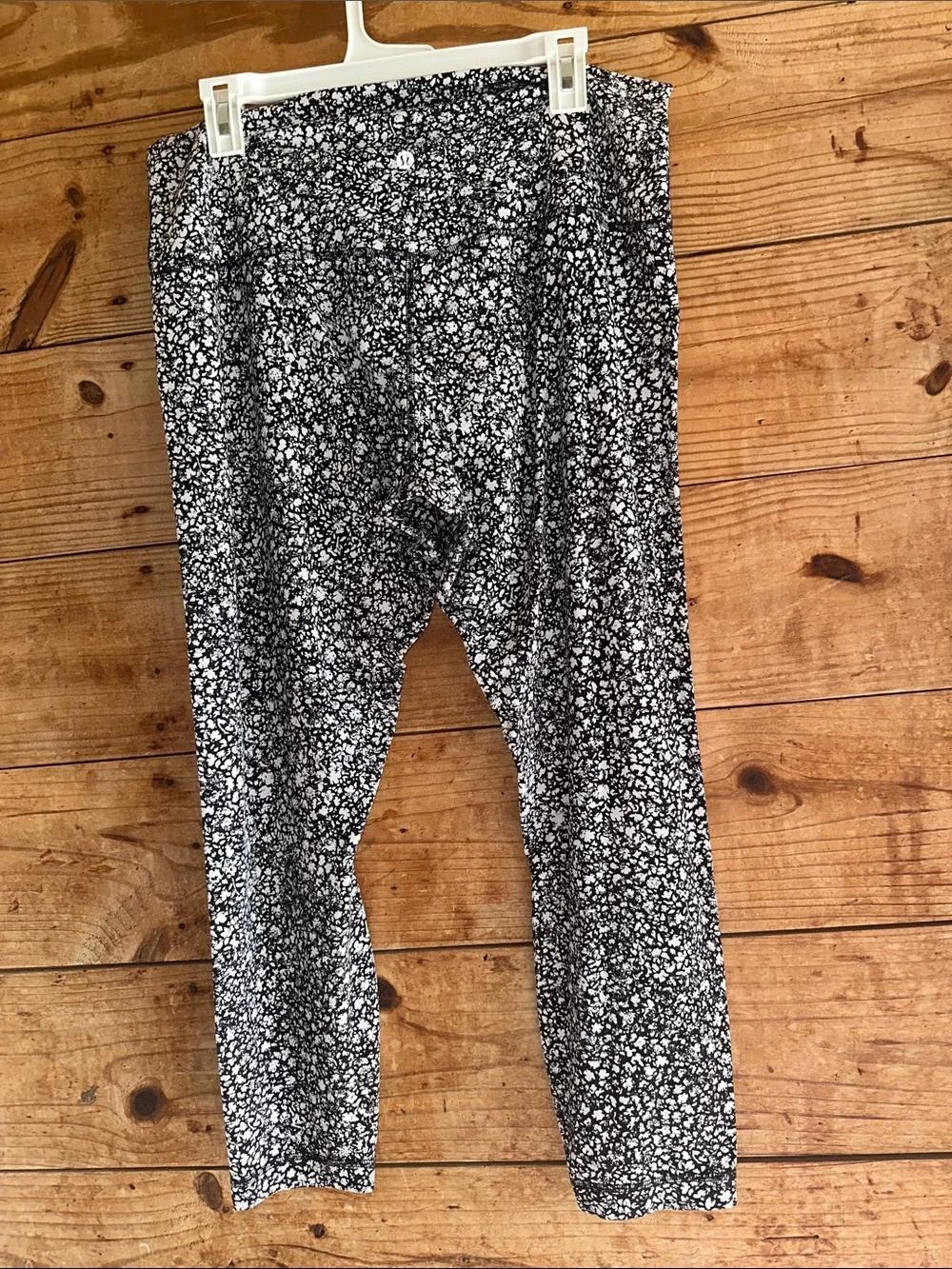 lululemon athletica Black and White Floral Print Leggings